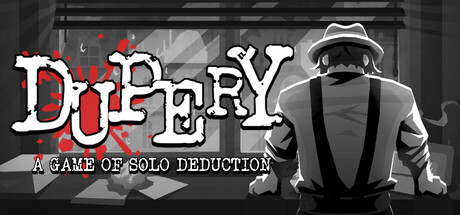Dupery artwork: a detective in a hat and trench coat beneath window blinds